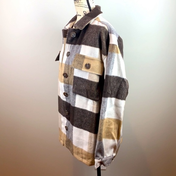 Jodifl Western Style Brushed Plaid  Shirt Jacket  Shacket NEW! - Picture 9 of 13
